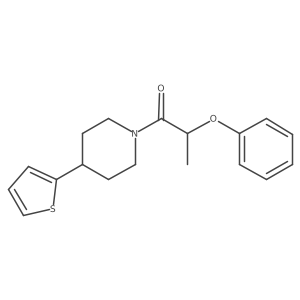 2-Phenoxy-1-(4-(thiophen-2-yl)piperidin-1-yl)propan-1-one结构式