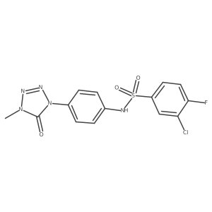 3-chloro-4-fluoro-N-(4-(4-methyl-5-oxo-4,5-dihydro-1H-tetrazol-1-yl)phenyl)benzenesulfonamide Structure