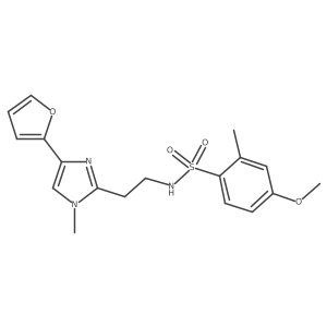 N-{2-[4-(furan-2-yl)-1-methyl-1H-imidazol-2-yl]ethyl}-4-methoxy-2-methylbenzene-1-sulfonamide Structure