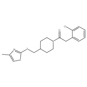 2-(2-Chlorophenyl)-1-(4-(((4-methylthiazol-2-yl)thio)methyl)piperidin-1-yl)ethanone结构式