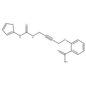 2-((4-(3-(Thiophen-2-yl)ureido)but-2-yn-1-yl)oxy)benzamide结构式