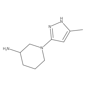 1-(3-methyl-1H-pyrazol-5-yl)piperidin-3-amine结构式