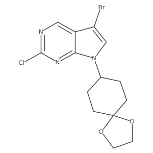 5-Bromo-2-chloro-7-(1,4-dioxaspiro[4.5]decan-8-yl)-7H-pyrrolo[2,3-d]pyrimidine结构式