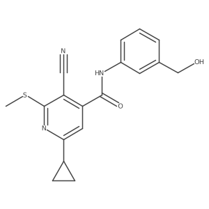 3-cyano-6-cyclopropyl-N-[3-(hydroxymethyl)phenyl]-2-(methylsulfanyl)pyridine-4-carboxamide Structure