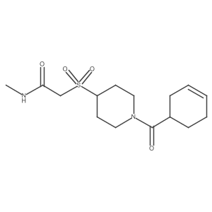 2-((1-(cyclohex-3-enecarbonyl)piperidin-4-yl)sulfonyl)-N-methylacetamide结构式