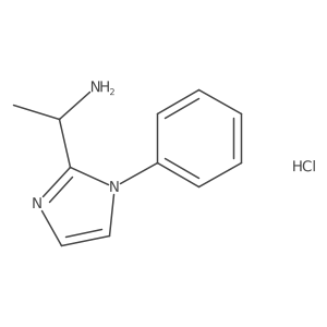 1-(1-phenyl-1H-imidazol-2-yl)ethan-1-amine hydrochloride结构式