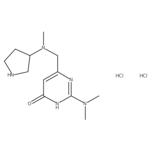 2-(Dimethylamino)-6-{[methyl(pyrrolidin-3-yl)amino]methyl}-3,4-dihydropyrimidin-4-one dihydrochloride Structure