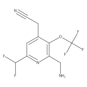 2-(Aminomethyl)-6-(difluoromethyl)-3-(trifluoromethoxy)pyridine-4-acetonitrile Structure