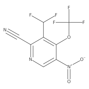 3-(Difluoromethyl)-5-nitro-4-(trifluoromethoxy)picolinonitrile结构式