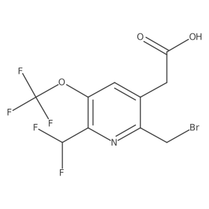 2-(Bromomethyl)-6-(difluoromethyl)-5-(trifluoromethoxy)pyridine-3-acetic acid Structure