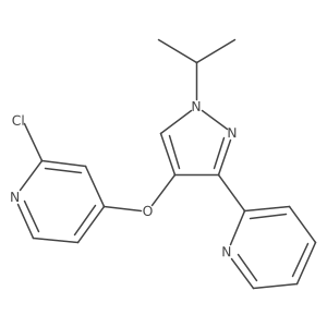 2-Chloro-4-((1-isopropyl-3-(pyridin-2-yl)-1H-pyrazol-4-yl)oxy)pyridine结构式