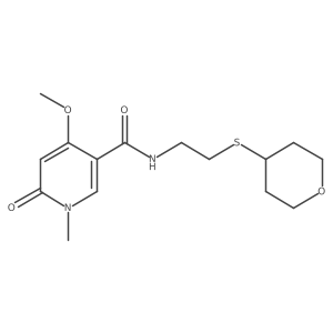 4-methoxy-1-methyl-6-oxo-N-(2-((tetrahydro-2H-pyran-4-yl)thio)ethyl)-1,6-dihydropyridine-3-carboxamide Structure