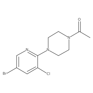 1-[4-(5-Bromo-3-chloropyridin-2-yl)piperazin-1-yl]ethan-1-one结构式