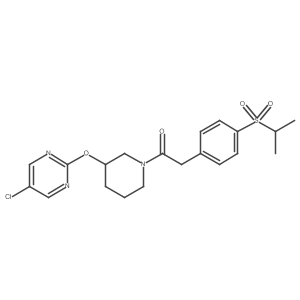 1-(3-((5-Chloropyrimidin-2-yl)oxy)piperidin-1-yl)-2-(4-(isopropylsulfonyl)phenyl)ethanone Structure