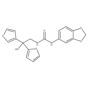 1-(Benzo[d][1,3]dioxol-5-yl)-3-(2-hydroxy-2-(thiophen-2-yl)-2-(thiophen-3-yl)ethyl)urea结构式