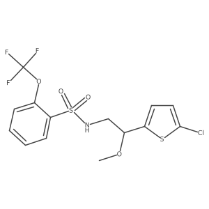N-(2-(5-chlorothiophen-2-yl)-2-methoxyethyl)-2-(trifluoromethoxy)benzenesulfonamide结构式