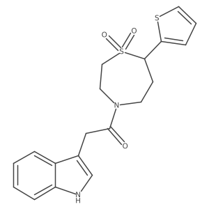 1-(1,1-dioxido-7-(thiophen-2-yl)-1,4-thiazepan-4-yl)-2-(1H-indol-3-yl)ethanone Structure