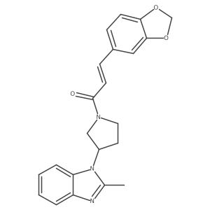 (E)-3-(benzo[d][1,3]dioxol-5-yl)-1-(3-(2-methyl-1H-benzo[d]imidazol-1-yl)pyrrolidin-1-yl)prop-2-en-1-one Structure