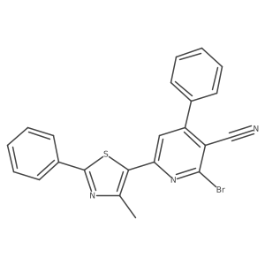 2-Bromo-6-(4-methyl-2-phenyl-1,3-thiazol-5-yl)-4-phenylpyridine-3-carbonitrile Structure