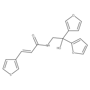 (2E)-N-[2-(furan-2-yl)-2-(furan-3-yl)-2-hydroxyethyl]-3-(thiophen-3-yl)prop-2-enamide结构式