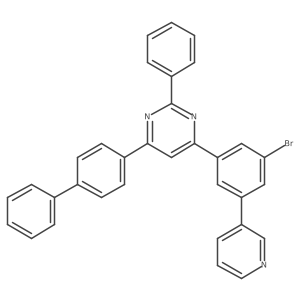 4-(Biphenyl-4-yl)-6-(3-bromo-5-(pyridin-3-yl)phenyl)-2-phenylpyrimidine Structure