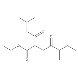 Ethyl 5-methyl-2-(3-methylbutanoyl)-4-oxoheptanoate结构式