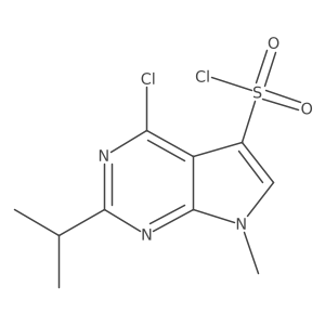 4-chloro-7-methyl-2-(propan-2-yl)-7H-pyrrolo[2,3-d]pyrimidine-5-sulfonyl chloride结构式