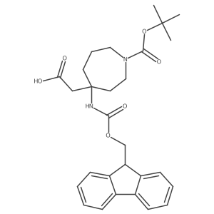 2-{1-[(tert-butoxy)carbonyl]-4-({[(9H-fluoren-9-yl)methoxy]carbonyl}amino)azepan-4-yl}acetic acid Structure