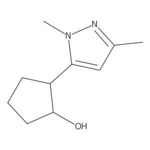 2-(1,3-dimethyl-1H-pyrazol-5-yl)cyclopentan-1-ol Structure