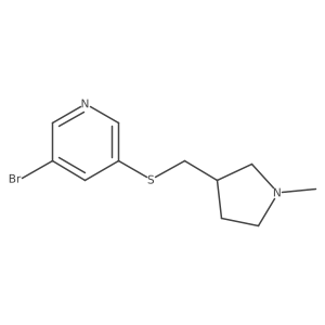 3-Bromo-5-{[(1-methylpyrrolidin-3-yl)methyl]sulfanyl}pyridine结构式
