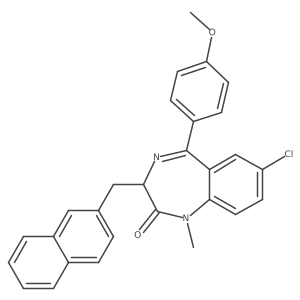 7-Chloro-1,3-dihydro-5-(4-methoxyphenyl)-1-methyl-3-(2-naphthalenylmethyl)-2H-1,4-benzodiazepin-2-one结构式