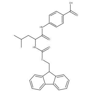 4-[(2R)-2-({[(9H-fluoren-9-yl)methoxy]carbonyl}amino)-4-methylpentanamido]benzoic acid Structure