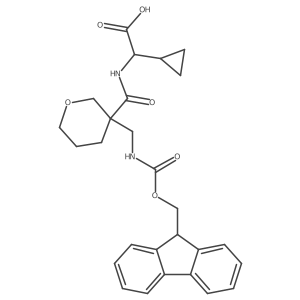 2-cyclopropyl-2-({3-[({[(9H-fluoren-9-yl)methoxy]carbonyl}amino)methyl]oxan-3-yl}formamido)acetic acid Structure