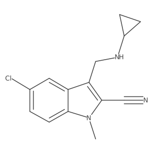 5-chloro-3-[(cyclopropylamino)methyl]-1-methyl-1H-indole-2-carbonitrile Structure