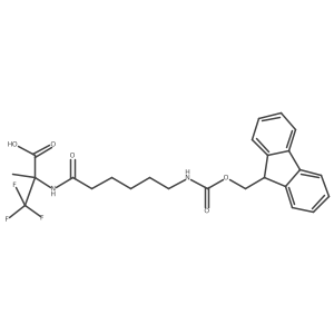 2-[6-({[(9H-fluoren-9-yl)methoxy]carbonyl}amino)hexanamido]-3,3,3-trifluoro-2-methylpropanoic acid Structure