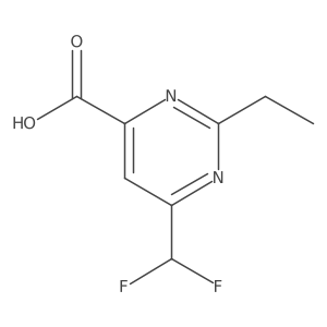 6-(Difluoromethyl)-2-ethylpyrimidine-4-carboxylic acid结构式