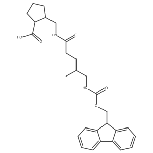 2-{[5-({[(9H-fluoren-9-yl)methoxy]carbonyl}amino)-4-methylpentanamido]methyl}cyclopentane-1-carboxylic acid Structure
