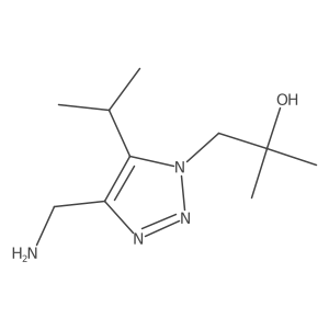 1-[4-(aminomethyl)-5-(propan-2-yl)-1H-1,2,3-triazol-1-yl]-2-methylpropan-2-ol结构式