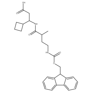 3-cyclobutyl-3-[4-({[(9H-fluoren-9-yl)methoxy]carbonyl}amino)-2-methylbutanamido]propanoic acid Structure