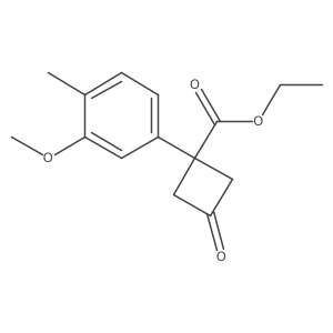 Ethyl 1-(3-methoxy-4-methylphenyl)-3-oxocyclobutane-1-carboxylate结构式