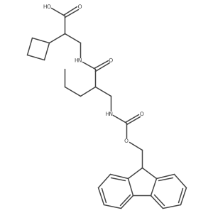 2-cyclobutyl-3-{2-[({[(9H-fluoren-9-yl)methoxy]carbonyl}amino)methyl]pentanamido}propanoic acid结构式