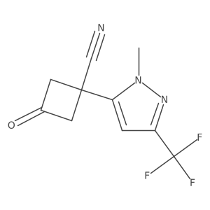 1-[1-methyl-3-(trifluoromethyl)-1H-pyrazol-5-yl]-3-oxocyclobutane-1-carbonitrile Structure