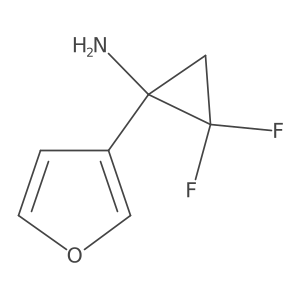 2,2-Difluoro-1-(furan-3-yl)cyclopropan-1-amine结构式
