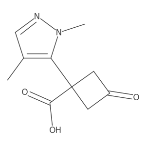 1-(1,4-dimethyl-1H-pyrazol-5-yl)-3-oxocyclobutane-1-carboxylic acid结构式