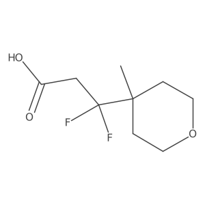 3,3-Difluoro-3-(4-methyloxan-4-yl)propanoic acid Structure