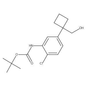 tert-butyl N-{2-chloro-5-[1-(hydroxymethyl)cyclobutyl]phenyl}carbamate结构式