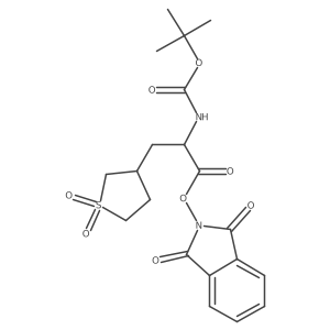 1,3-dioxo-2,3-dihydro-1H-isoindol-2-yl 2-{[(tert-butoxy)carbonyl]amino}-3-(1,1-dioxo-1lambda6-thiolan-3-yl)propanoate结构式