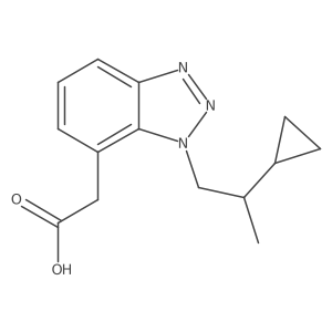 2-[1-(2-cyclopropylpropyl)-1H-1,2,3-benzotriazol-7-yl]acetic acid Structure