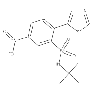 N-(tert-butyl)-5-nitro-2-(thiazol-5-yl)benzenesulfonamide Structure