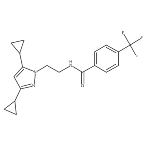 N-[2-(3,5-dicyclopropyl-1H-pyrazol-1-yl)ethyl]-4-(trifluoromethyl)benzamide结构式